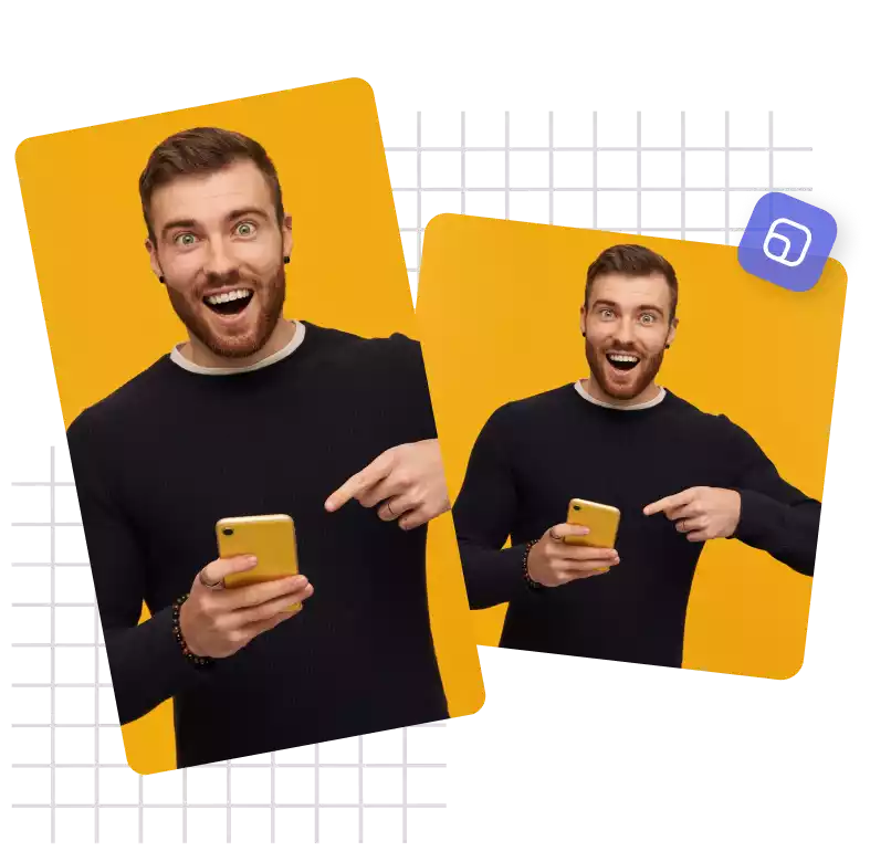 yellow background laughing man