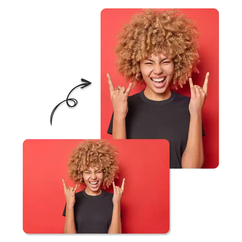 happy girl cheering transparent image in different size